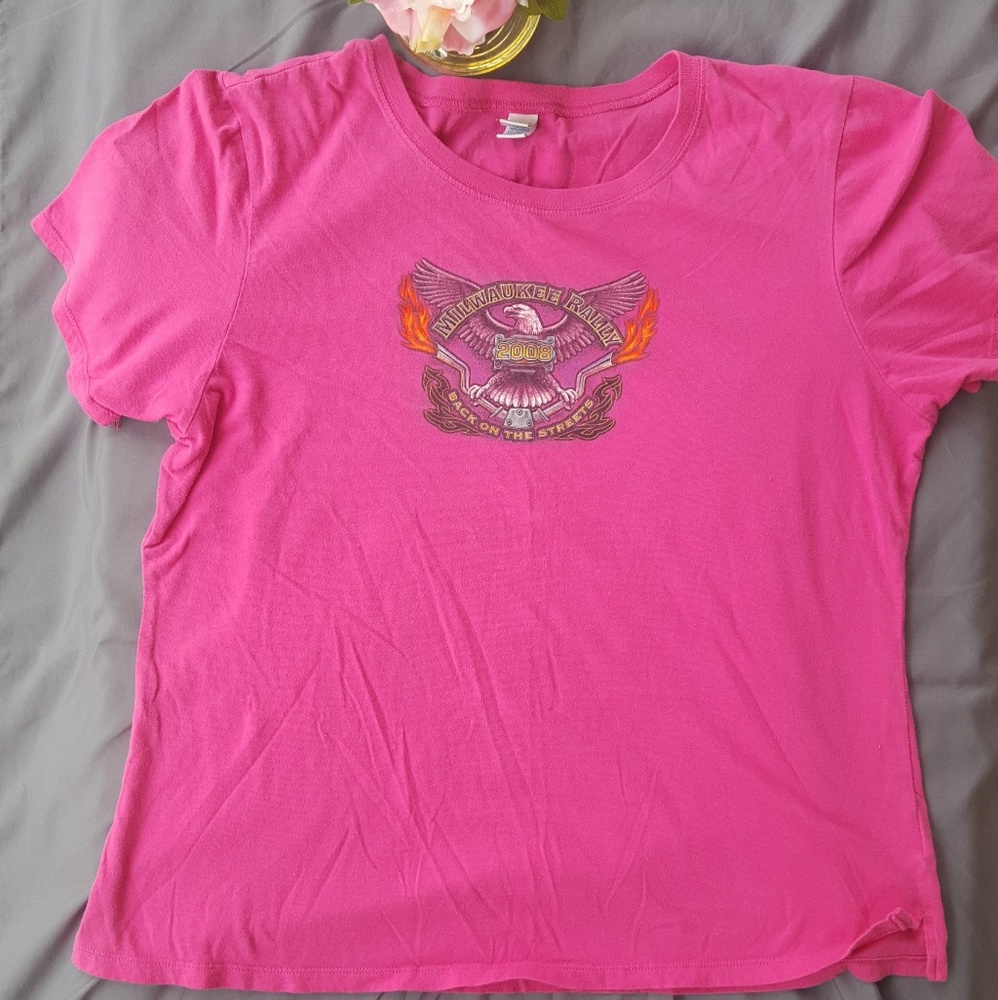 KAVIO! VTG 2008 Milwaukee Rally Biker Short Sleeve Shirt